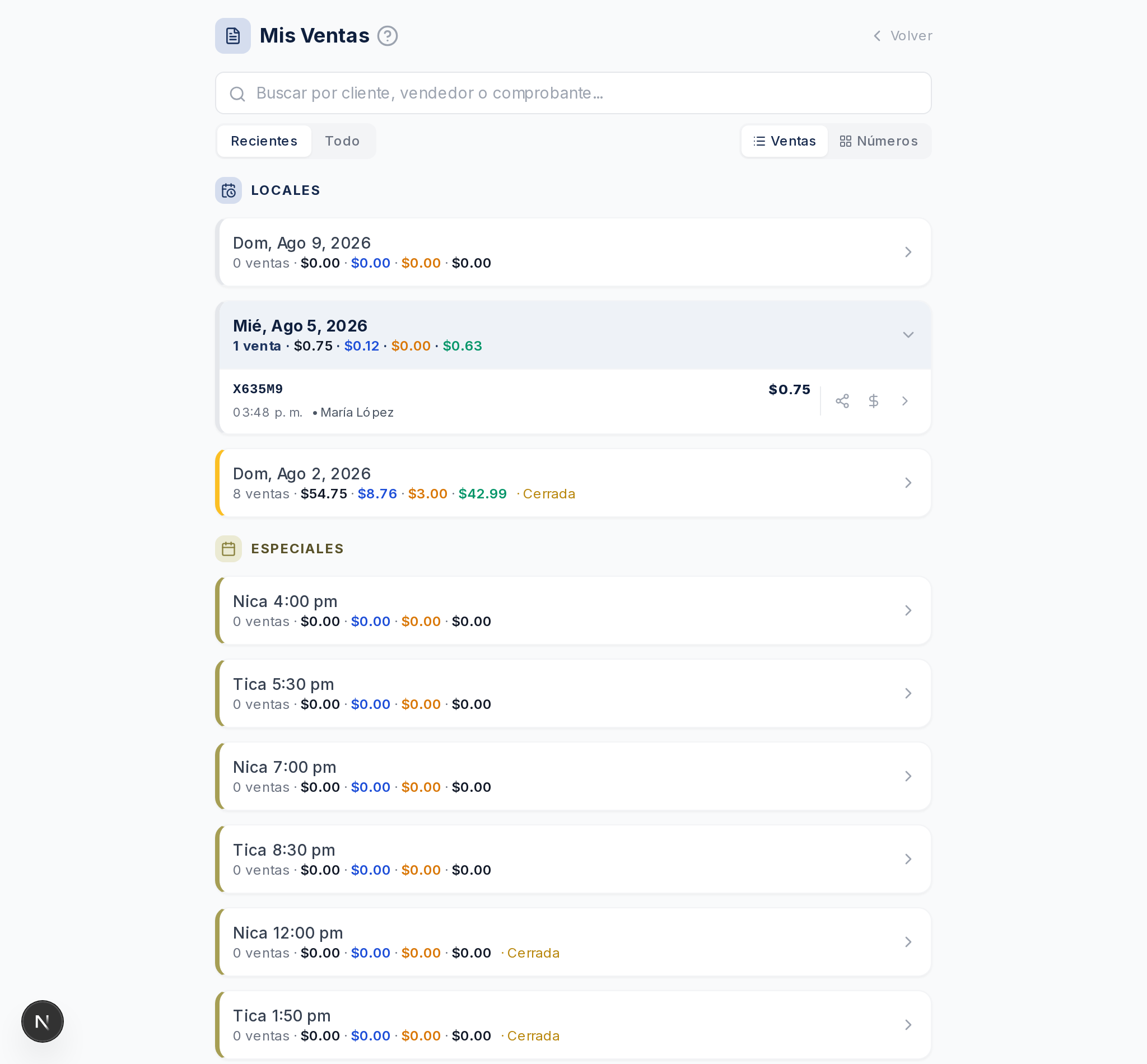 Lista de mis ventas